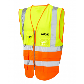 HI VIS WAISTCOAT -YELLOW/ORANGE- EXEC STYLE