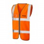 HI VIS WAISTCOAT - ZIP AND I.D POCKET- ORA