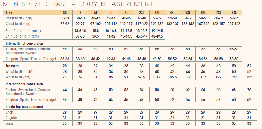 sizing guide